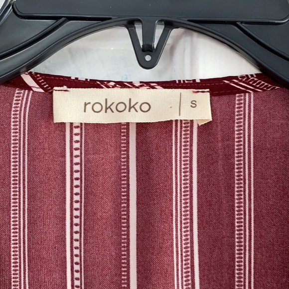Rokoko burgundy stripe midi dress. Size S - Picture 5 of 9